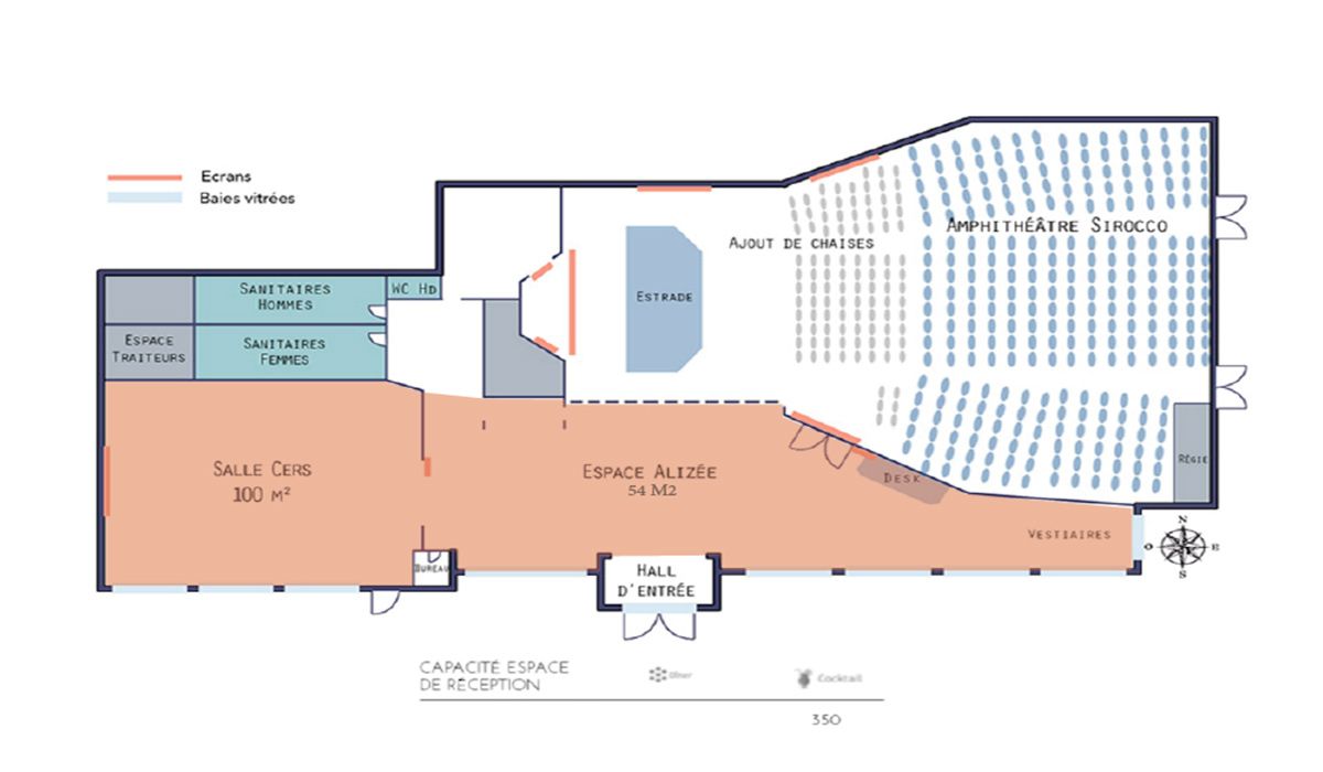 Amphithéâtre modulable et espace de réception - EOL